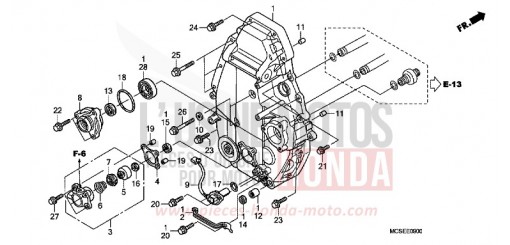REAR CRANKCASE COVER ST1300A9 de 2009